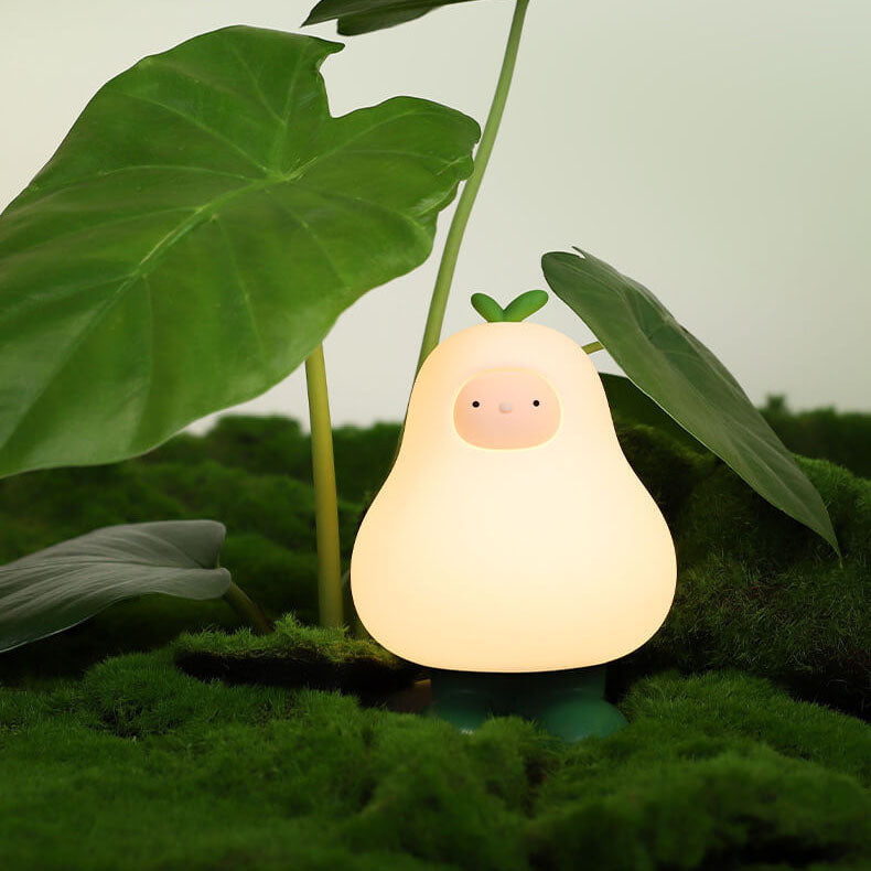 Lampe de table à LED en silicone en forme de poire créative 
