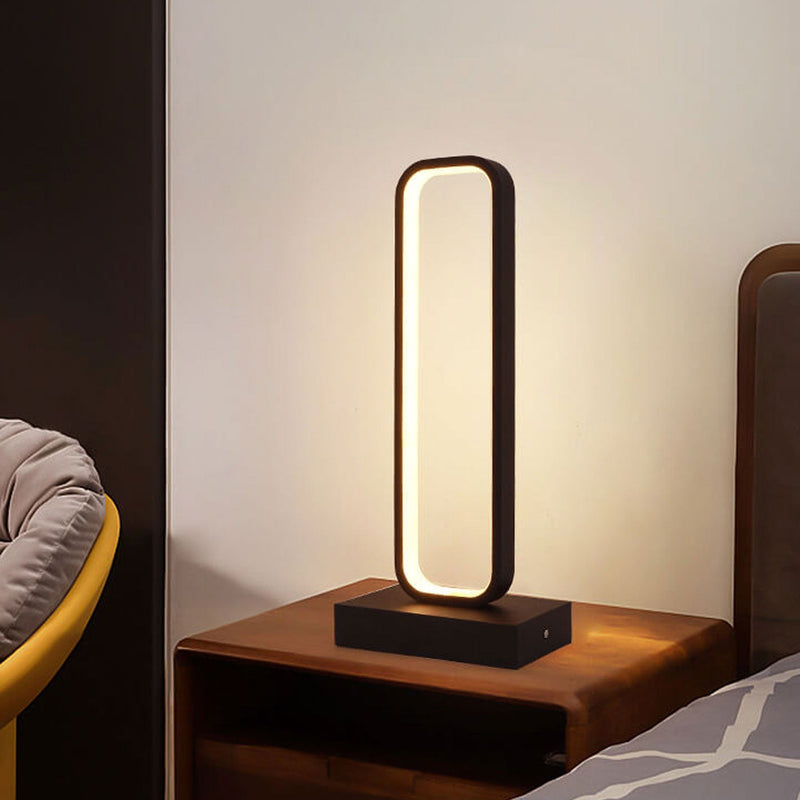 Modern Minimalist Ring Aluminum Silicone LED Table Lamp
