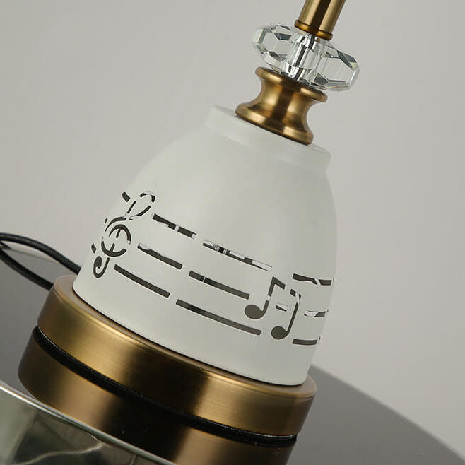 Moderne minimalistische Tischlampe aus Stoff mit einfarbiger Hardware und 1 Licht 
