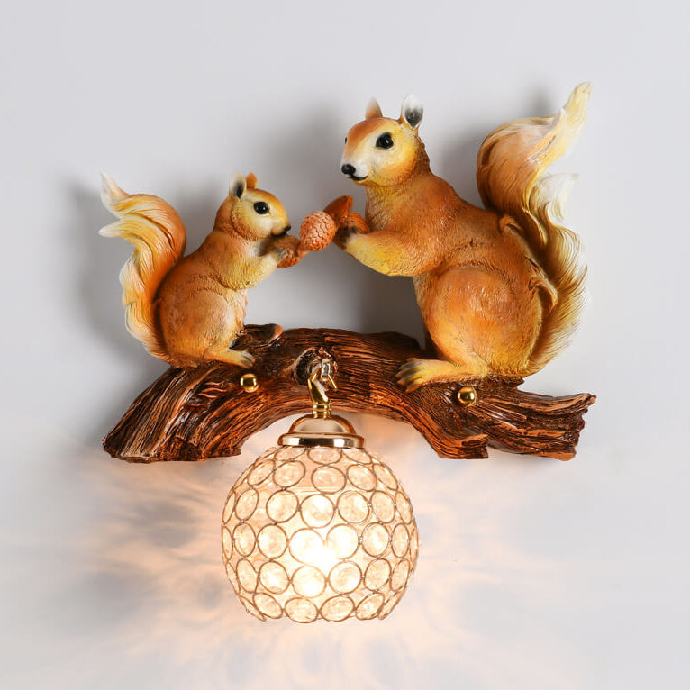 Lampe murale à 1 lumière en résine de noix d&