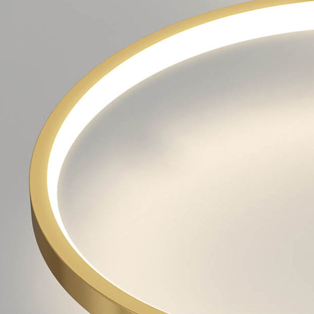 Modern Light Luxury Geometric Square Round Design LED Flush Mount Ceiling Fan Light