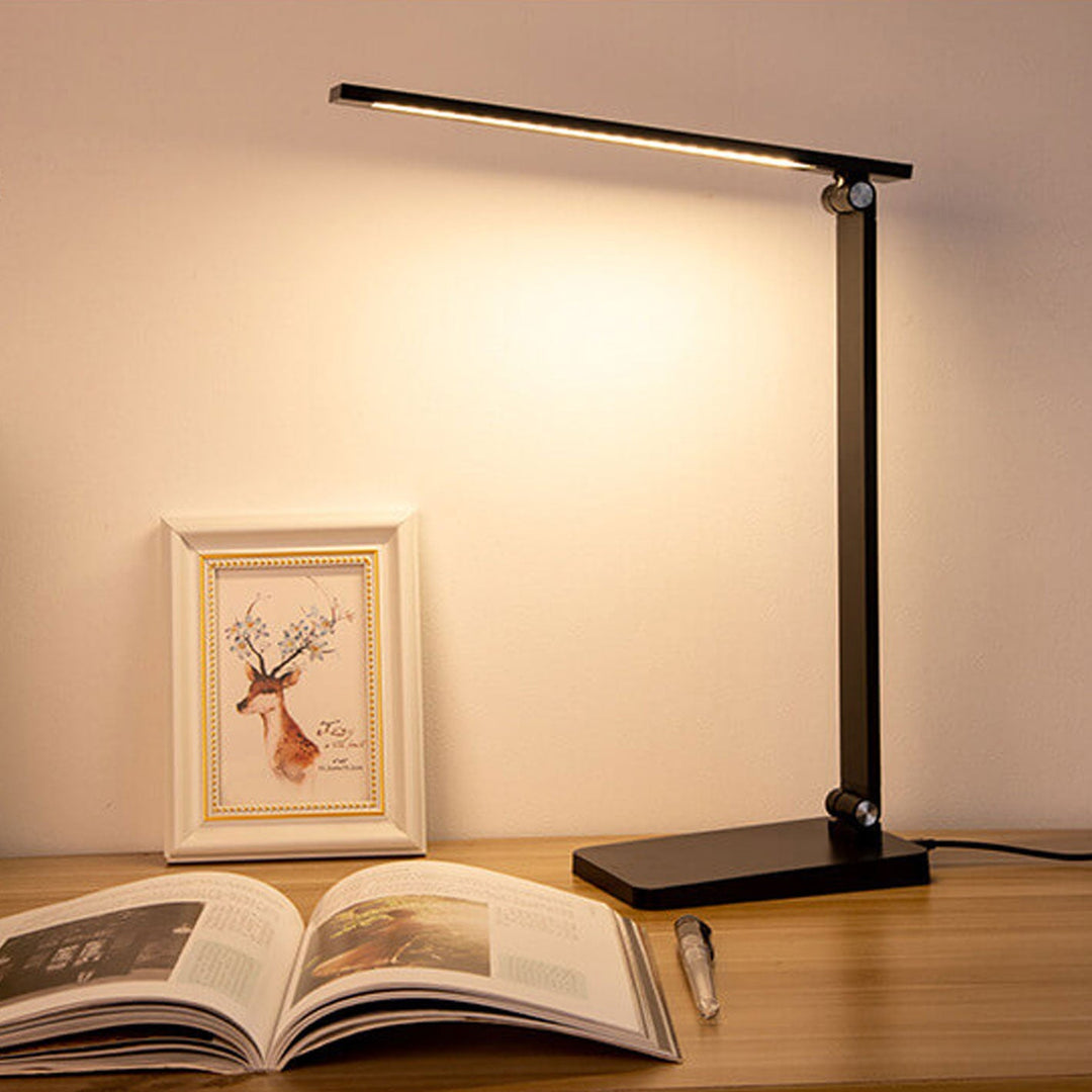 Lampe de bureau LED en aluminium pliable créative avec variateur tactile 