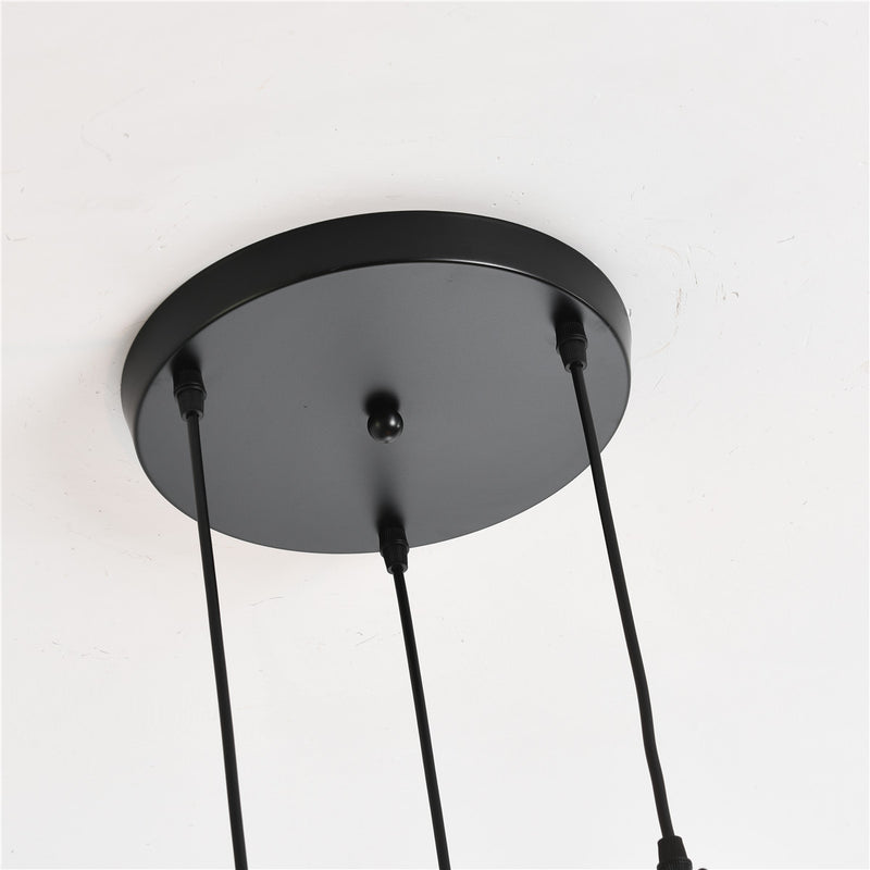 Industrielle einfache Geometrie Käfig Eisen 1/3 Licht Insel Licht Kronleuchter 