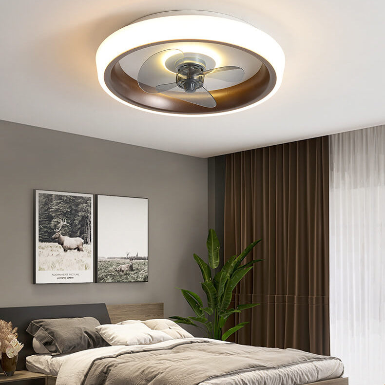 Simple Modern Acrylic Lightweight LED Flush Mount Fan Light