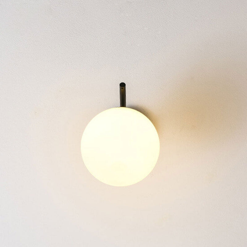 Nordischer minimalistischer Glaskugel-Kurven-Lampenarm 1-Licht-Wandleuchte 
