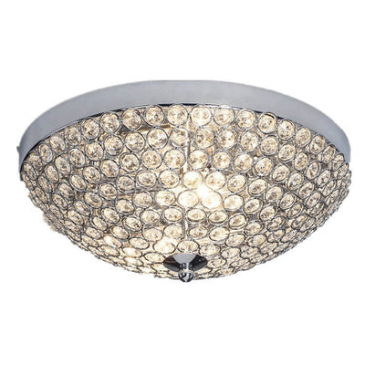 Modern Minimalist Half Circle Crystal 2-Light Chandelier Flush Mount Ceiling Light