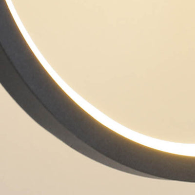 Modern Minimalist Iron Silicone Geometric Round Frame LED Pendant Light for Bedroom