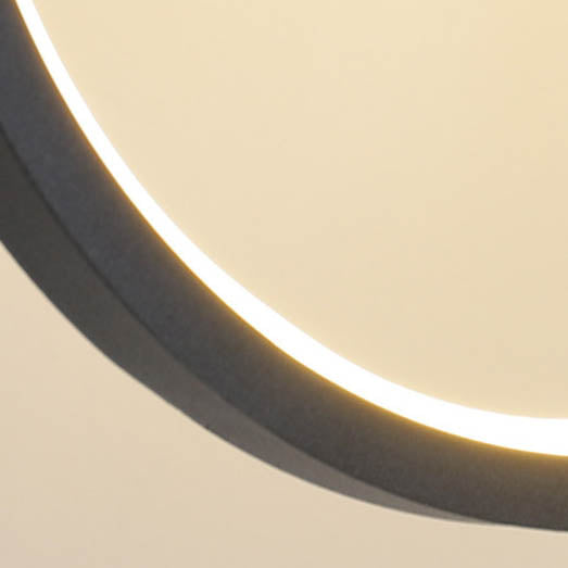 Modern Minimalist Iron Silicone Geometric Round Frame LED Pendant Light for Bedroom