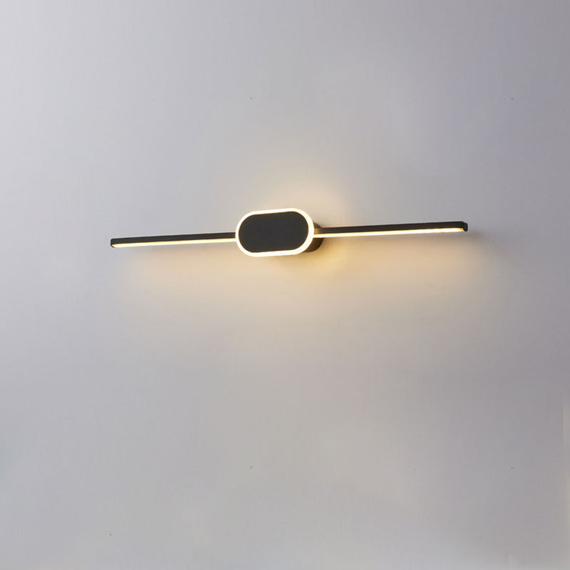 Modern Minimalist Long Strip Oval Base Vanity Light LED Wall Sconce Lamp