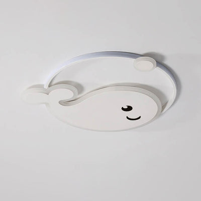 Creative Cartoon Dolphin Moon LED Kids Flush Mount Ceiling Light