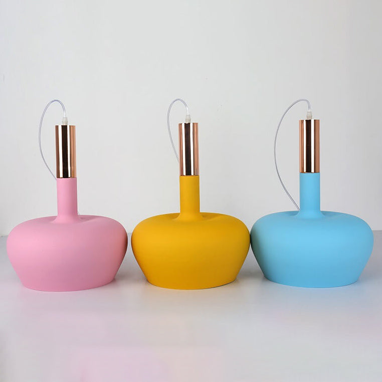 Nordic Macaron Aluminum Dome Bottle 1-Light Pendant Light