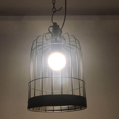 Industrial Vintage Iron Birdcage Design 1-Light Pendant Light