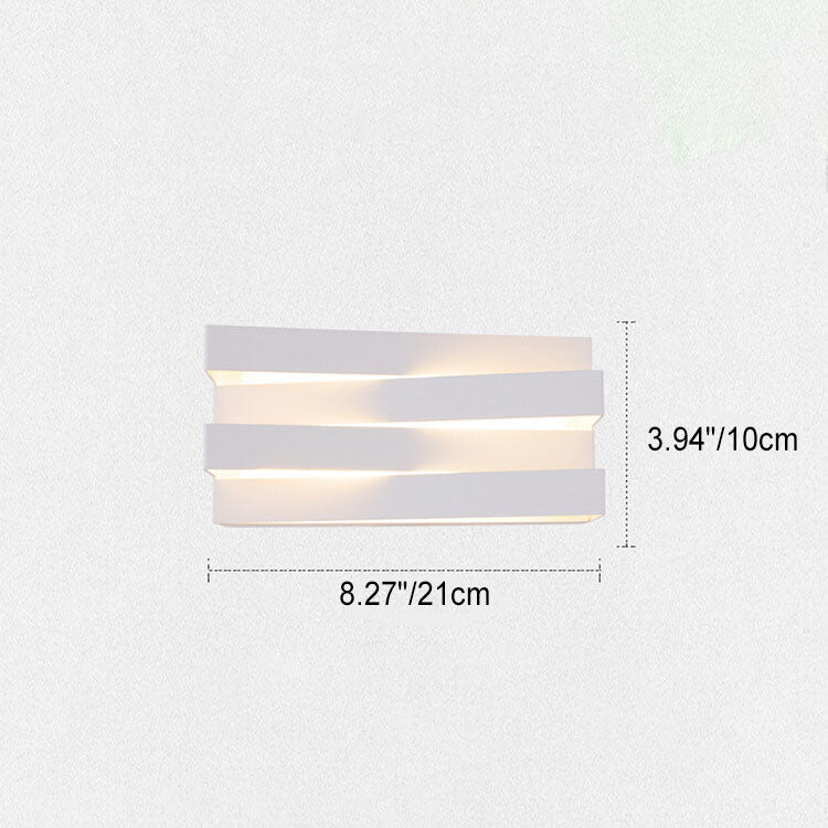 Nordic Minimalist Geometric Rectangular Layer LED Wall Sconce Lamp
