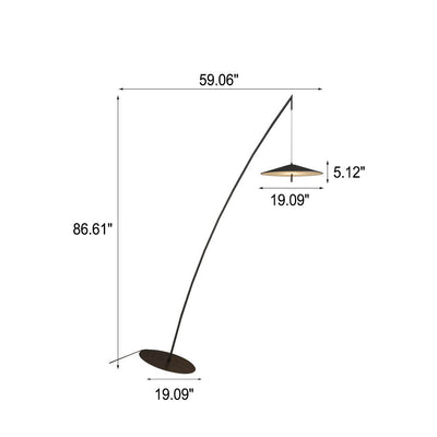 Nordic Black Tilt Fishing Rod Design LED Standing Floor Lamp