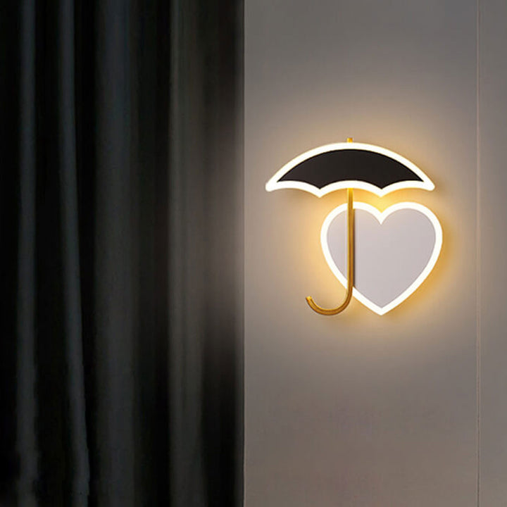 Nordic Creative Umbrella Herz Acryl LED Wandleuchte 