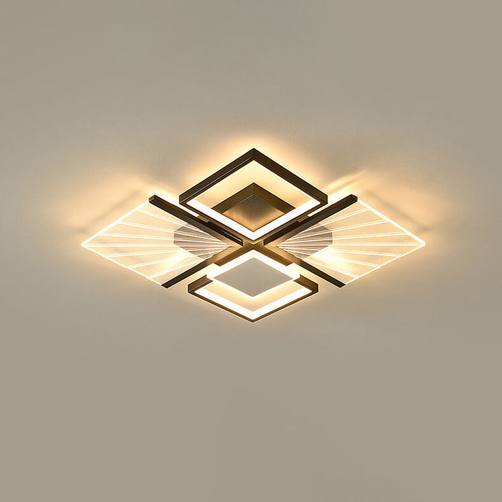 Moderne minimalistische geometrische Formen Schwarz Weiß Eisen LED Deckenleuchte 