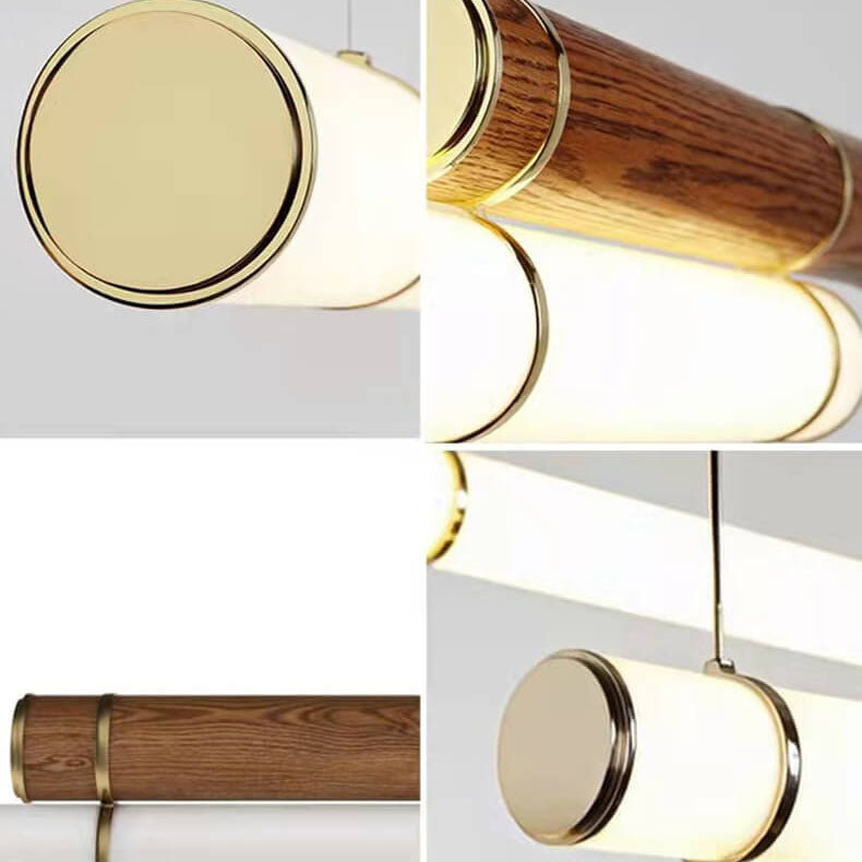 Nordic Minimalist Long Column Linear LED Island Light Chandelier