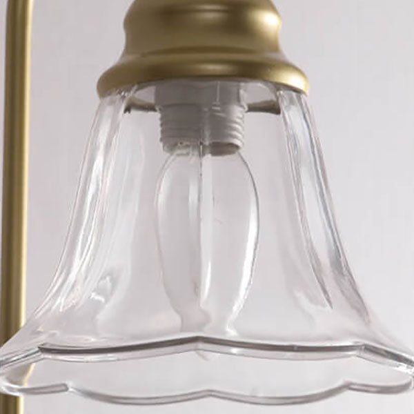 Traditionelle Vintage-Wandleuchte mit 1 Flamme aus Glas und Eisen in Kegelform für Wohnzimmer und Schlafzimmer 
