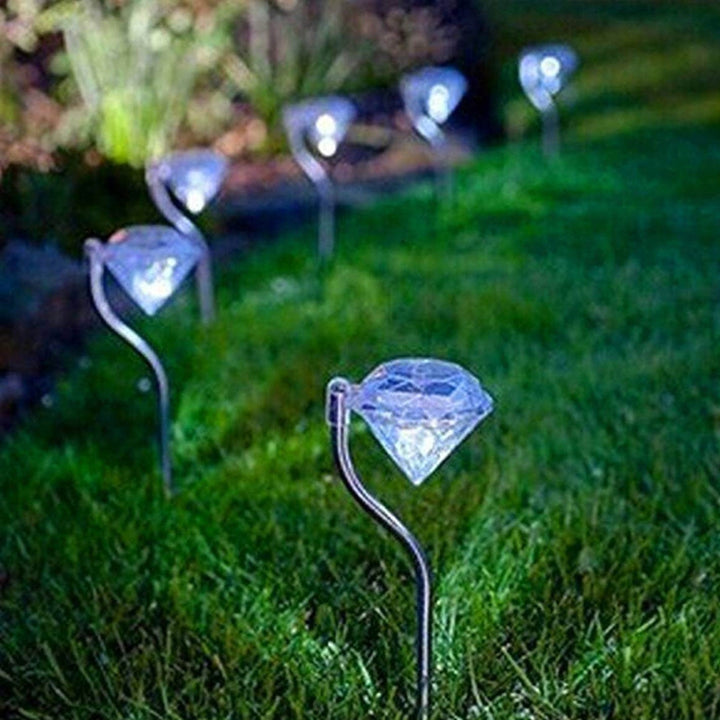 Lumière solaire de chemin décorative de jardin extérieur à LED Bend Diamond 
