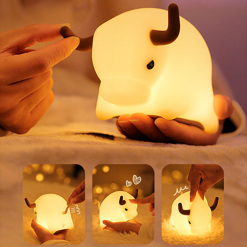 Lampe de table Creative Silicone Bulls LED USB Soft Light Night Light 