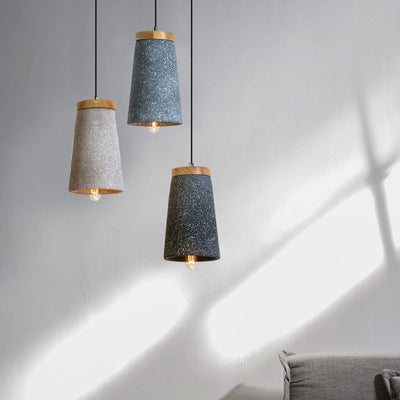 Industrial Vintage Column Cone Cement 1-Light Pendant Light