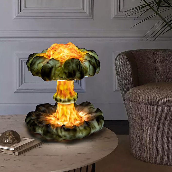 Creative Resin Nuclear Explosion Mushroom Cloud Design LED Night Light Table Lamp