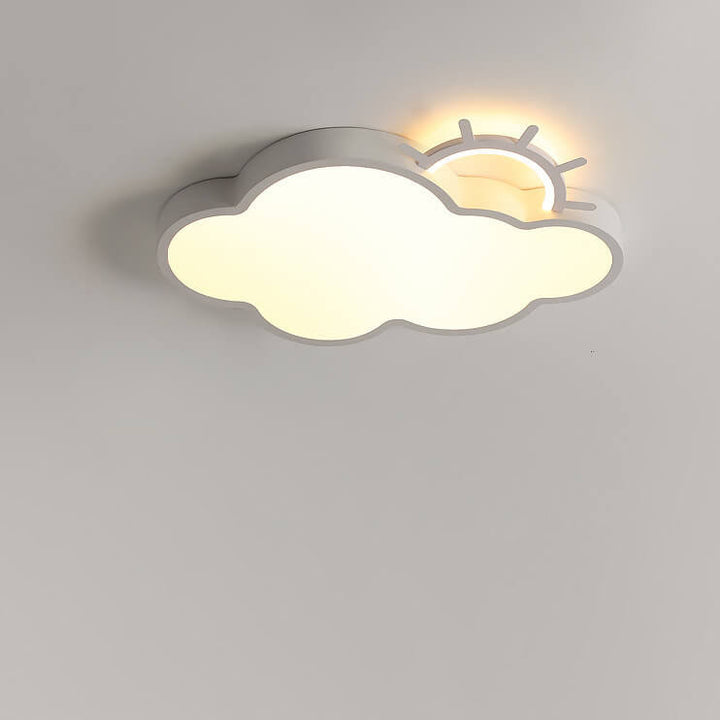Plafón de techo LED infantil de acrílico y hierro Contemporary Nordic Cloudy Sun para salón y dormitorio 
