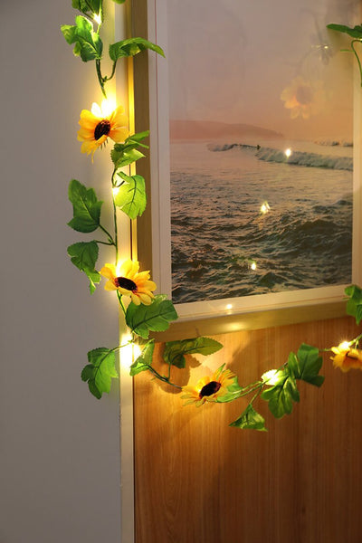 Sunflower String Lights Patio Garden Thanksgiving Decorative Battery String Lights