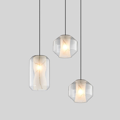 Post-modern Nordic Creative Imitation Marble Glass Pendant Light