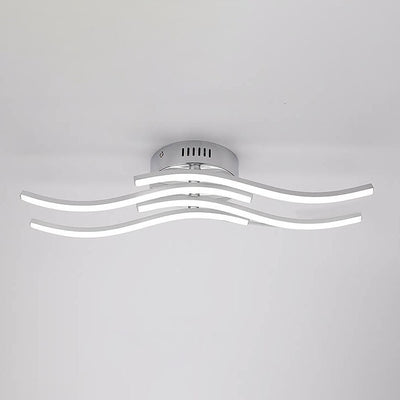 Simple Line Wave LED Semi-Flush Mount Ceiling Light