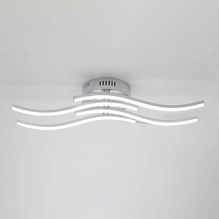 Simple Line Wave LED-Deckenleuchte zur halbbündigen Montage 