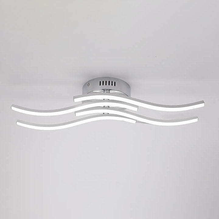 Simple Line Wave LED Semi-Flush Mount Ceiling Light