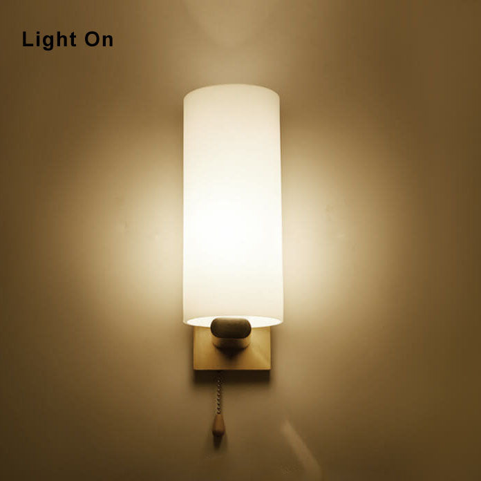 Moderne Glas-Wandleuchte mit 1 Licht in zylindrischer Form 