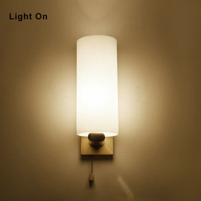 Modern Glass 1-Light  Cylindrical Shape Wall Sconce Lamp