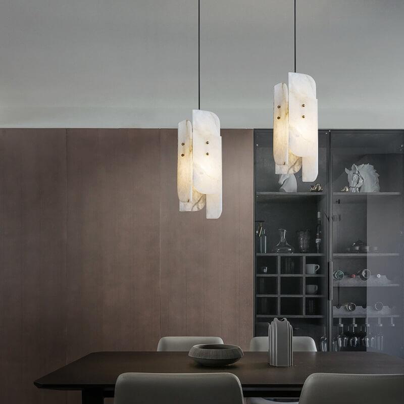 Modern Creative Rectangular Marble 1-Light Pendant Light