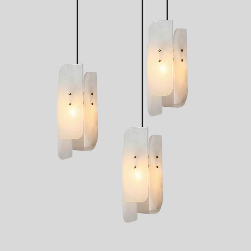 Modern Creative Rectangular Marble 1-Light Pendant Light