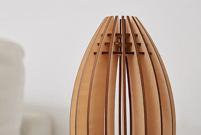 Lampe de table veilleuse à 1 lumière fusée en sculpture sur bois créative 