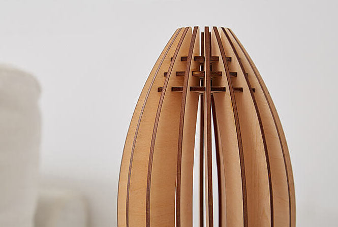 Lampe de table veilleuse à 1 lumière fusée en sculpture sur bois créative 