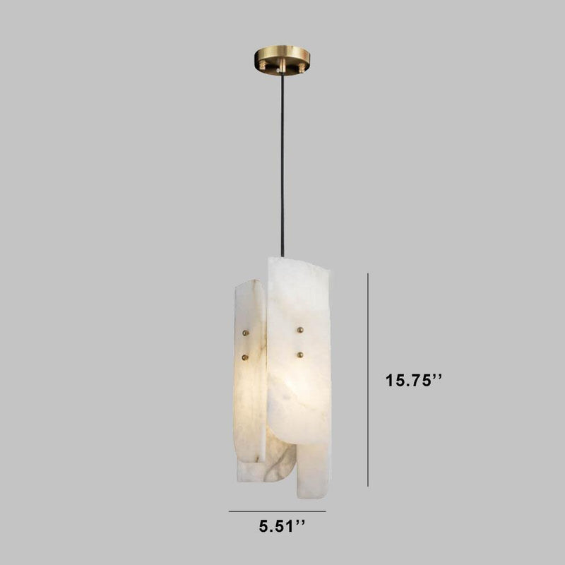 Modern Creative Rectangular Marble 1-Light Pendant Light