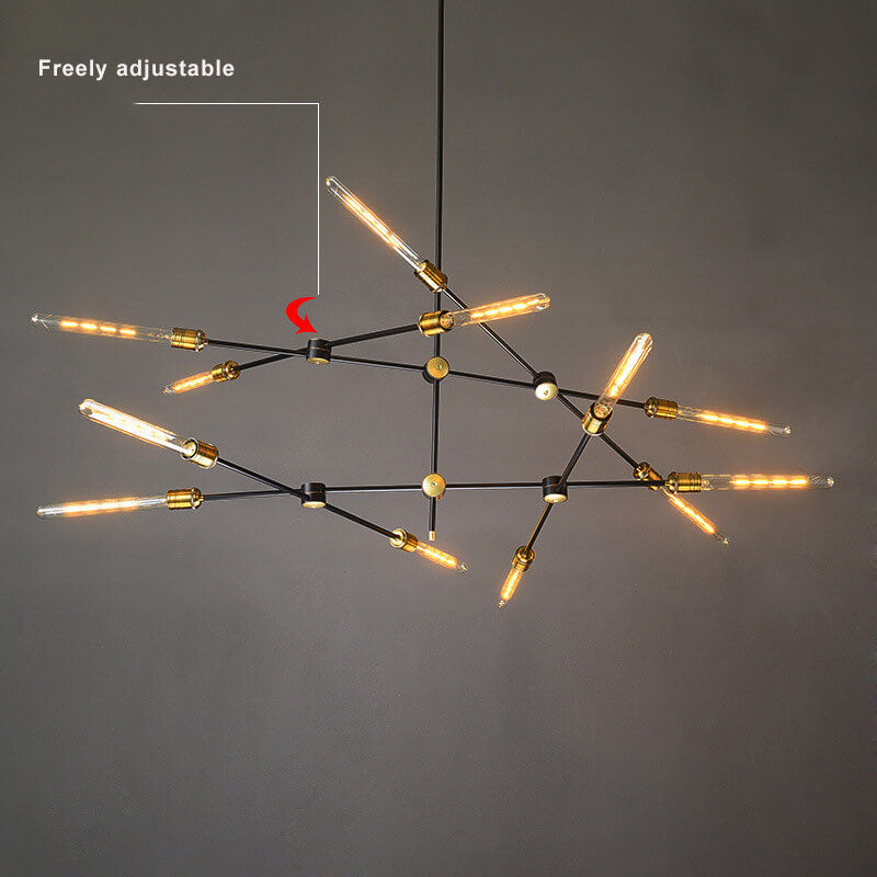 Industrial Retro Black Metal Spoke 6/8/12  Light Chandeliers