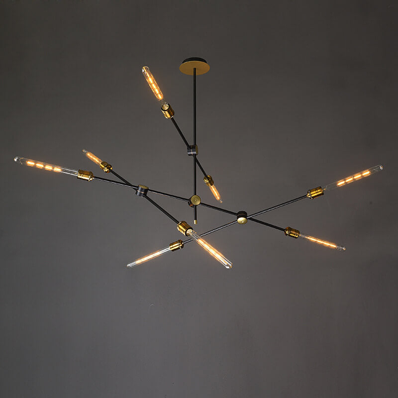 Industrial Retro Black Metal Spoke 6/8/12  Light Chandeliers