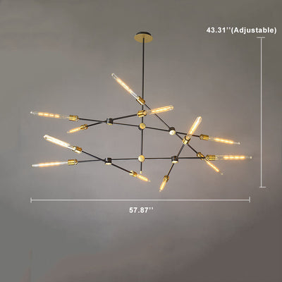 Industrial Retro Black Metal Spoke 6/8/12  Light Chandeliers