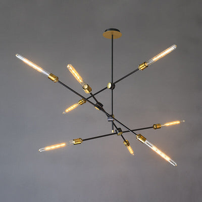 Industrial Retro Black Metal Spoke 6/8/12  Light Chandeliers