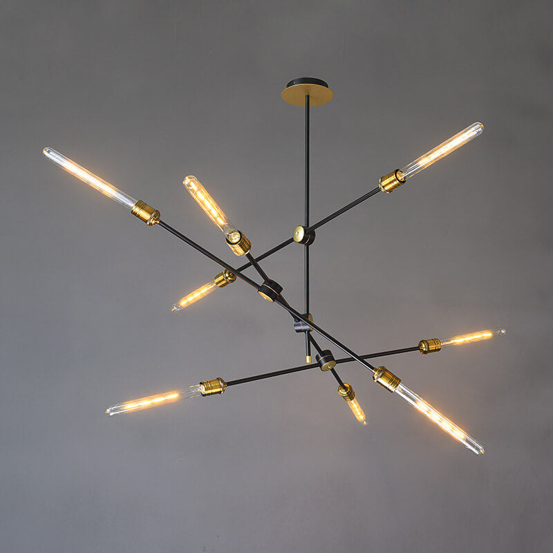 Industrial Retro Black Metal Spoke 6/8/12  Light Chandeliers