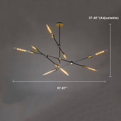 Industrial Retro Black Metal Spoke 6/8/12  Light Chandeliers