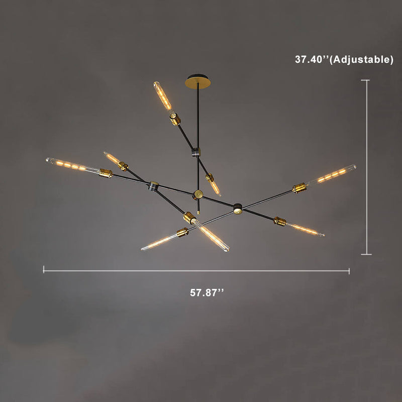 Industrial Retro Black Metal Spoke 6/8/12  Light Chandeliers