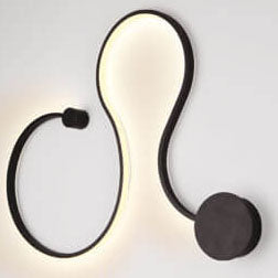 Modern Long Aluminum Snake Shaped 1-Light Curved LED Wall Sconce Lamp