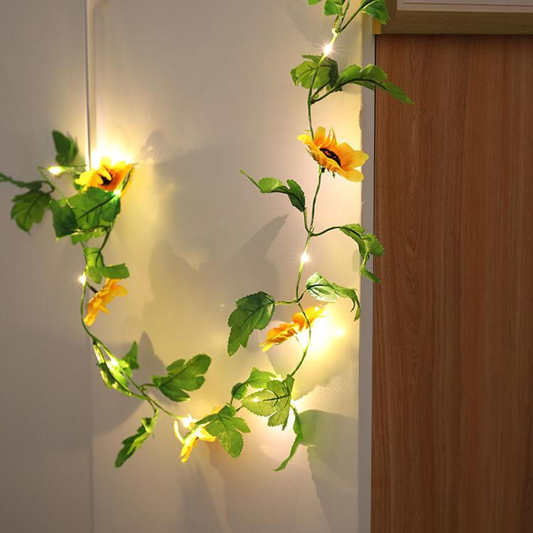 Sunflower String Lights Patio Garden Thanksgiving Decorative Battery String Lights