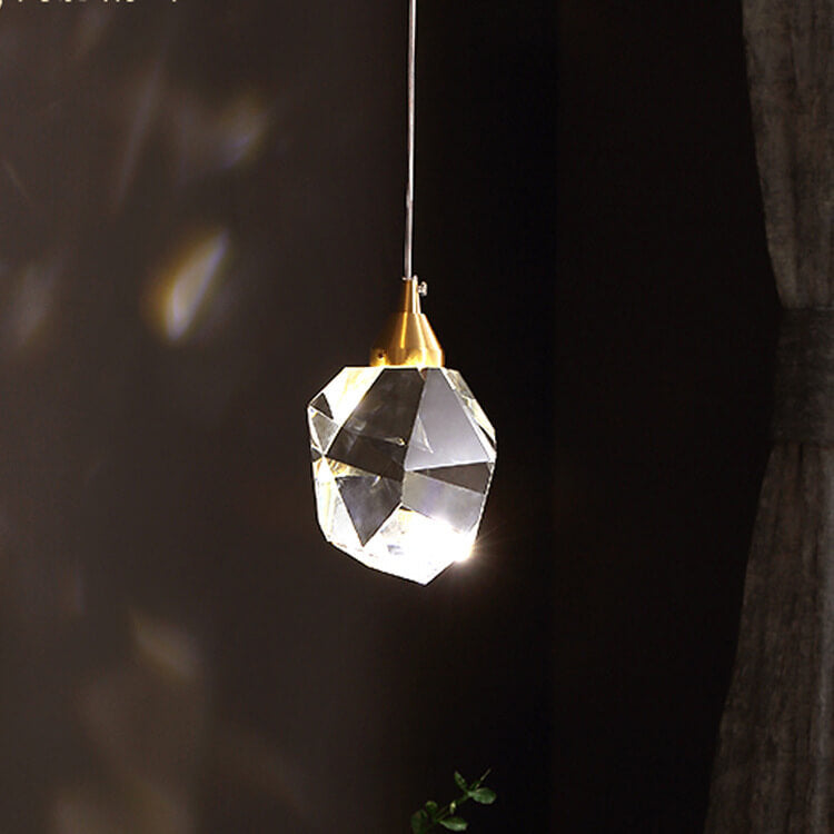 Modern Stone Shape 1-Light Crystal LED Pendant Light