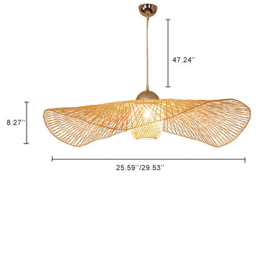 Bamboo Weaving 1-Light Japanese Elements Pendant Light